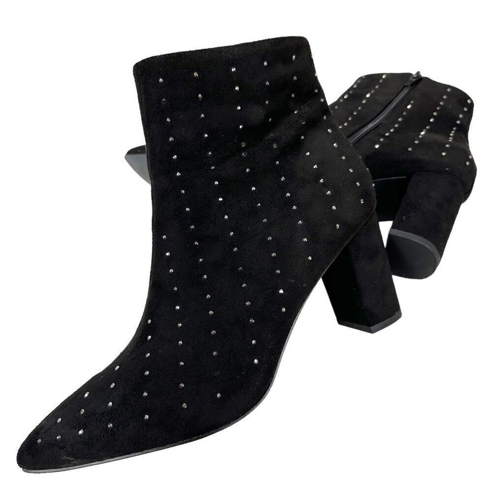 H by Halston Tokyo Women’s Side Zip-up Jeweled Booties - Picture 3 of 10